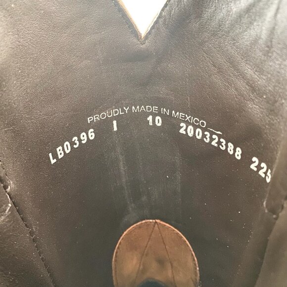 Lane SARATOGA Womens Square Toe Cowboy Boots 10 Latte Suede Western Cowgirl - Picture 9 of 11